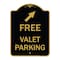 Signmission Free Valet Parking W/ Upper Right Arrow, Black & Gold Aluminum Sign, 18" x 24", BG-1824-23940 A-DES-BG-1824-23940 - alternate 1